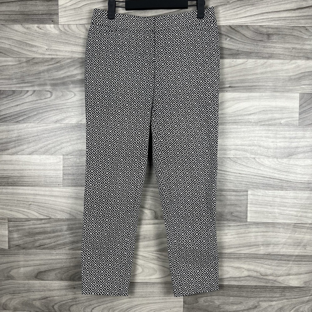 White House Black Market Dress Pants Womens 0R Black White Ankle Career Business